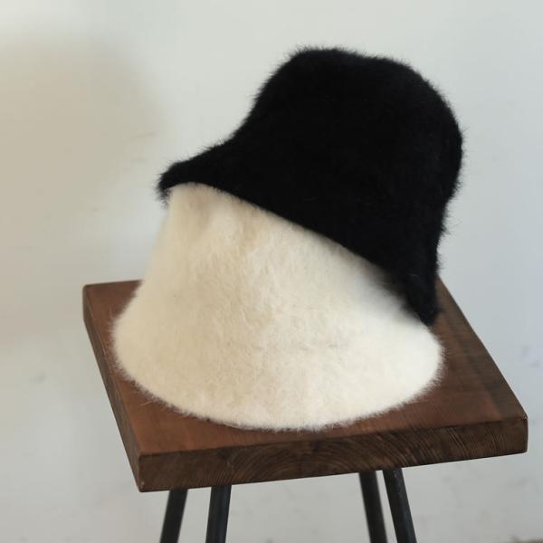 バケットハット レディース ハット 帽子 ファーハット バケハ ウール混 温かい 暖かい あったか ...