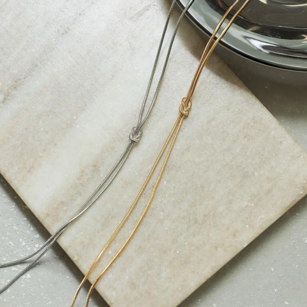 ロングネックレス レディース ネックレス ノットデザイン アクセサリー 通勤 オフィスカジュアル 返...