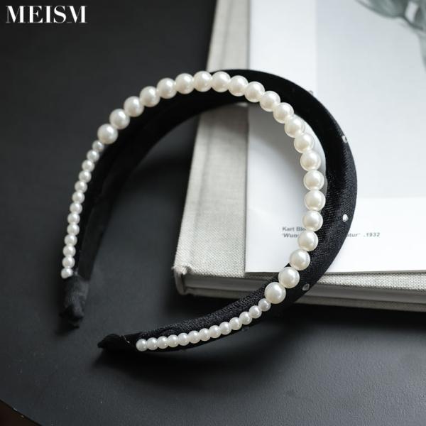 カチューシャ レディース ヘアアクセサリー フェイクパール ベロア パールデザイン パールモチーフ ...