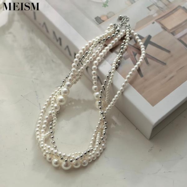 ネックレス パールネックレス フェイクパール レディース パールモチーフ 多重ネックレス オケージョ...