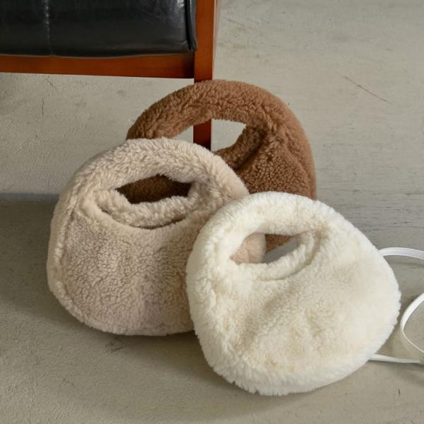 ボアバッグ バッグ ハンドバッグ ミニバッグ チェーンショルダーバッグ ミニバッグ 2WAY かばん...