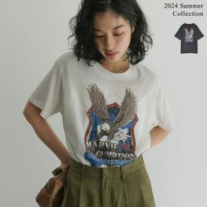 [20％OFFスペシャルクーポン対象]レディース Tシャツ カットソー 半袖 体型カバー ビッグシルエット ゆったり プリントT グラフィックTシャツ 2024春夏｜galstar