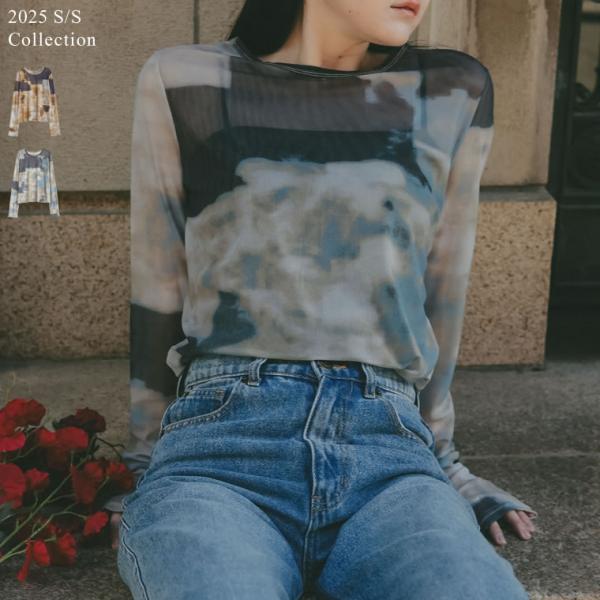 カットソー レディース トップス Tシャツ シアートップス ロンT 長袖 レイヤード 重ね着 202...