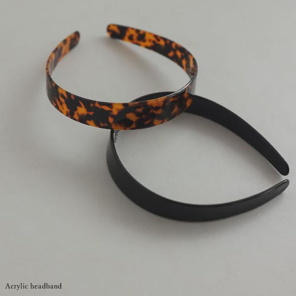 カチューシャ レディース ヘアアクセサリー ファッション小物 べっ甲風 シンプル アクリル 光沢 ズ...