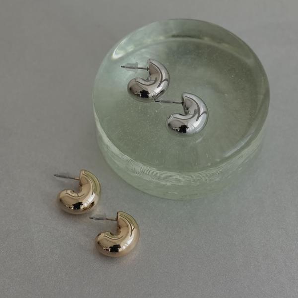 ピアス レディース フープピアス アクセサリー シルバー ゴールド カーヴィーピアス 2025春夏[...