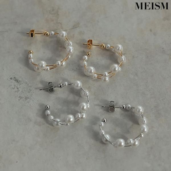 ピアス パール調 レディース フェイクパール アクセサリー ループピアス 2025春夏[mb]