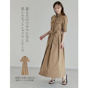 シャツワンピース レディース ワンピース 低身...の詳細画像1