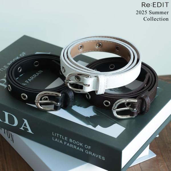 ベルト レディース アクセサリー ファッション小物 合成皮革 フェイクレザー バックル 細ベルト 細...