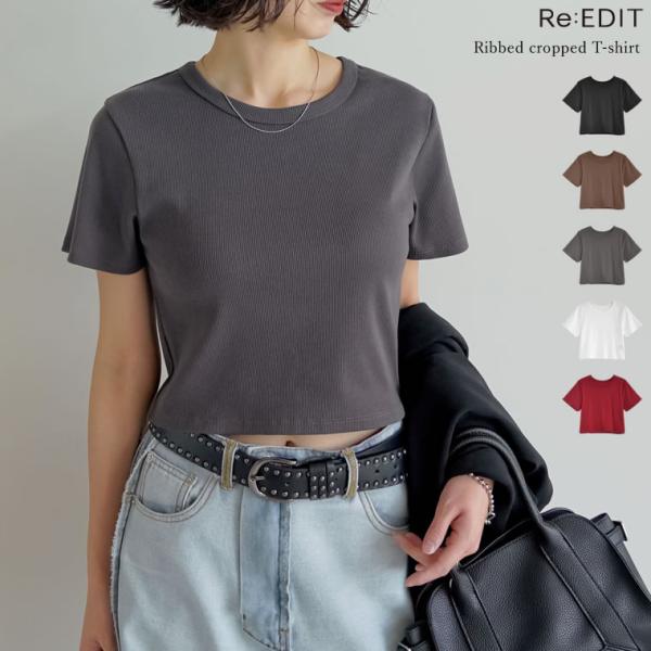 トップス Tシャツ クロップド丈 半袖 カットソー レディース ストレッチ コンパクト オフィスカジ...