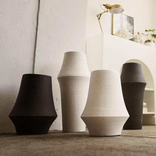 フラワーベース 花瓶 インテリア 雑貨 ストーンウェア 変形 花器 陶器 送料無料