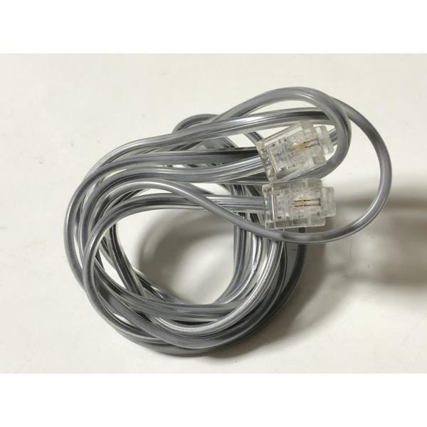 電話線 モジュラーケーブル 灰色 クリア 約153cm 中古品 動作未確認