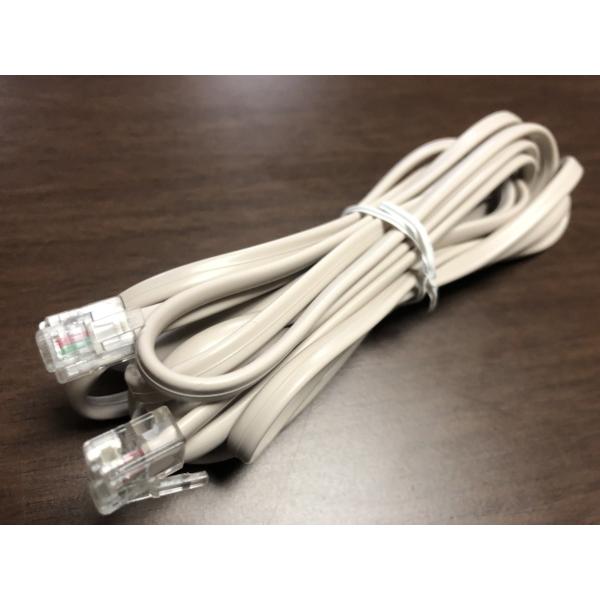 電話線 モジュラーケーブル 灰色 約3m グレー 中古品 動作未確認