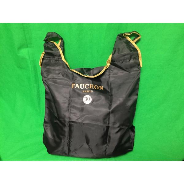 エコバッグ FAUCHON PARIS ナイロンバッグ 黒 折りたたみバッグ 中古