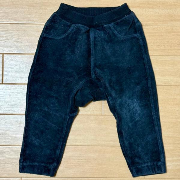 無印良品 コーデュロイ パンツ ベビー ブラック 黒 80cm