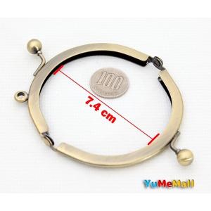 がま口 口金 8.5cm 丸型 片丸カン付き ...の詳細画像2