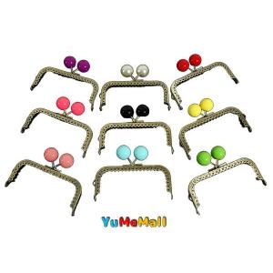 5cm 丸型 がま口 口金 縫付タイプ おまけのキーチェーン付 105 : 夢