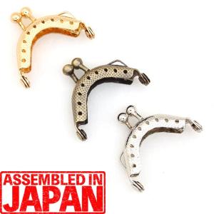 ミニ がま口 三兄弟 口金 ４cm丸型 縫い付け タイプ アンティークゴールド シルバー ゴールド 超小サイズ 人形バッグ キーホルダ ネックレス 1862