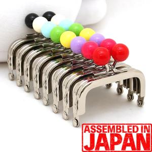 角田商店 廃盤品 がま口金具 6個セット 口金 赤白 飴玉ボール付 工具付 F403 / 18cm くし型 がまぐち口金 カン付 木玉 / 赤 / ATS［30本