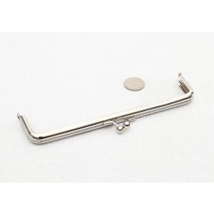 格安 B品 がま口金具 18cm×4.5cm シルバー 角型 差し込み タイプ がま口 口金 筆箱 長財布 化粧ポーチ ペンケース 手芸 パーツ 金具 ハンドメイド 2763