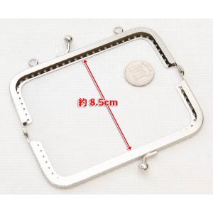 がま口 口金 12.5cm シルバー 角型 両...の詳細画像2