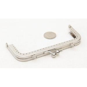 がま口 口金 12.5cm シルバー 角型 両...の詳細画像4