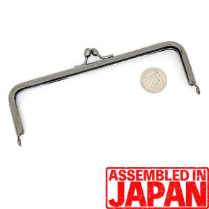 がま口 口金 15cm 豆げんこ 角型 ブラック 差し込み タイプ 手芸 パーツ ハンドメイド 金具 格安 B品 3521