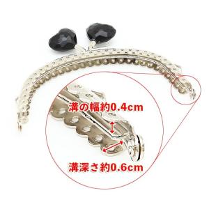 がま口 口金 10.5cm ハートあめ玉 シル...の詳細画像5