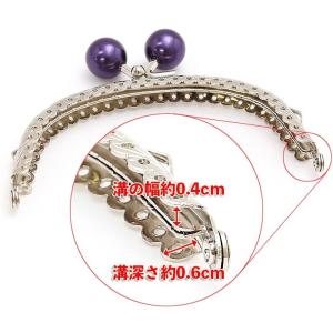 がま口 口金 10.5cm パールあめ玉 シル...の詳細画像4