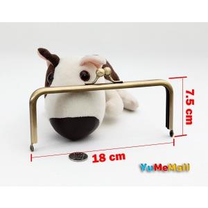 がま口 口金 18cm 角型 AG シルバー ...の詳細画像1