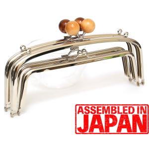 2531【格安A〜B品/木玉】がま口 親子口金 21.5cm 木製玉付き くし型 差し込みタイプ シ...