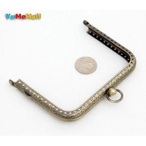 がま口 口金 11cm 角型 1263 大きめリング 長足 アンティークゴールド 縫い付け 短財布 カードケース ハンドメイド パーツ