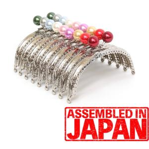 パール玉付きがま口 口金 12.5cm シルバー あめ玉 くし型 縫い付けタイプ 手芸/パーツ/金具 がまぐち/ガマグチ/ガマ口 143