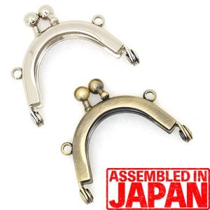 がま口 口金 4cm 丸型 ミニ口金 シルバー アンティークゴールド 両カン付き 差し込み 手芸 金具 A B 級 品 336