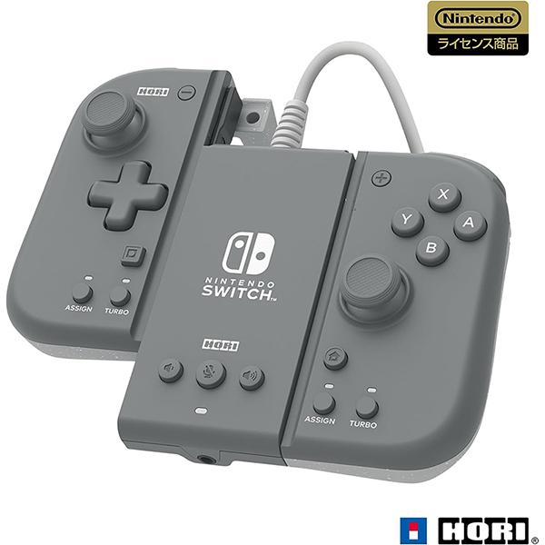【新品】Switch HORI グリップコントローラー Fit アタッチメントセット チャコールグレ...