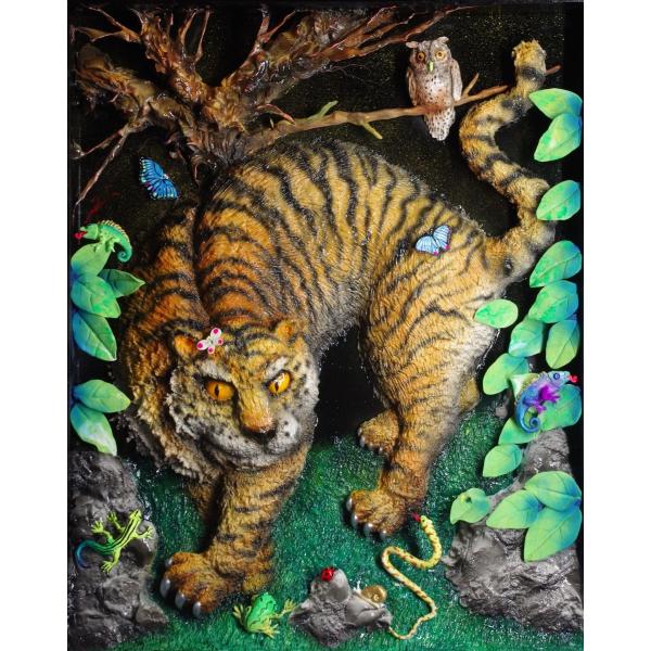 古畑雅規　「戯れ虎図」