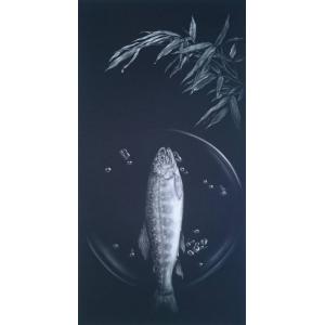 生田宏司　水滴　メゾチント（銅版画）