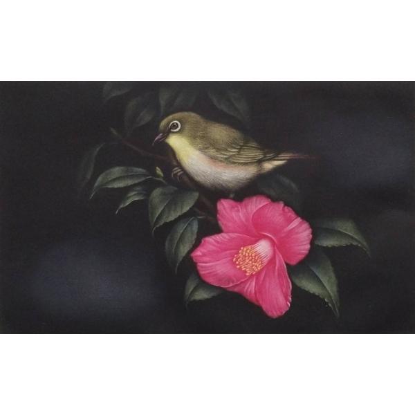 生田宏司　「一羽一輪」　カラーメゾチント　　　　　　ドービニー美術館コレクション作品　　　　　　　　...