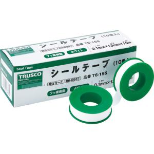 ＴＲＵＳＣＯ　シールテープ　１３ｍｍＸ１５ｍ　T6-15S　10巻｜ganbariya-shop