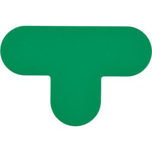 ■緑十字 路面表示ステッカー Ｔ型 緑 ＱＣＴ−Ｇ １００×１５０ｍｍ １０枚組 ＰＶＣ 403021 1組｜ganbariya-shop