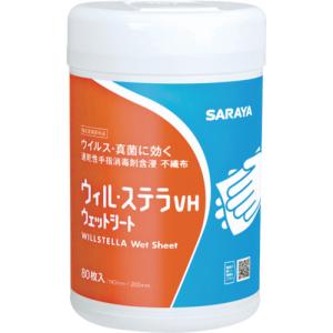 サラヤ 速乾性手指消毒剤含浸不織布 ウィル・ステラＶＨウェットシート ８０枚 42380 1Ｃｓ｜ganbariya-shop