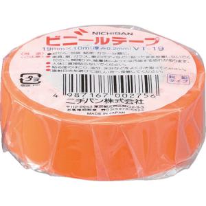 ■ニチバン ビニールテープ橙１９ｍｍＸ１０ｍ １巻 VT-1913 1巻｜ganbariya-shop