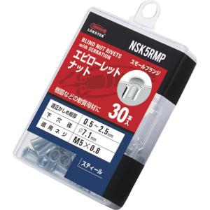 ■（株）ロブテックス エビ ローレットナット（薄頭・スチール製） エコパック 板厚２．５ Ｍ５Ｘ０．８（３０個入） NSK5RMP 1Ｐｋ｜ganbariya-shop