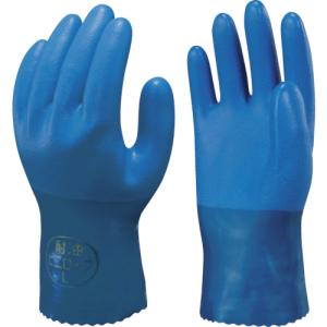 ショーワ 塩化ビニール手袋 Ｎｏ６５０耐油ビニロ−ブ ブルー Ｍサイズ NO650-M 1双｜ganbariya-shop