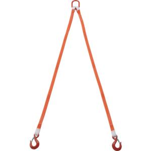 ＴＲＵＳＣＯ ２本吊ベルトスリングセット ２５ｍｍ幅Ｘ１．５ｍ 吊り角度６０°時荷重０．８６ｔ（最大使用荷重１ｔ） G25-2P15 1Ｓ｜ganbariya-shop