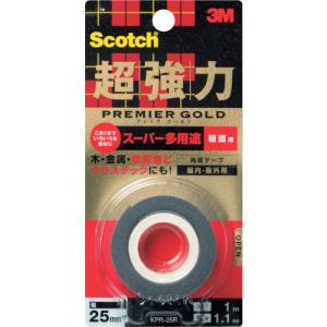 ■３Ｍ スコッチ 超強力両面テープ プレミアゴールド スーパー多用途 粗面用 １２ｍｍ×１．５ｍ KPR-12R 1巻｜ganbariya-shop