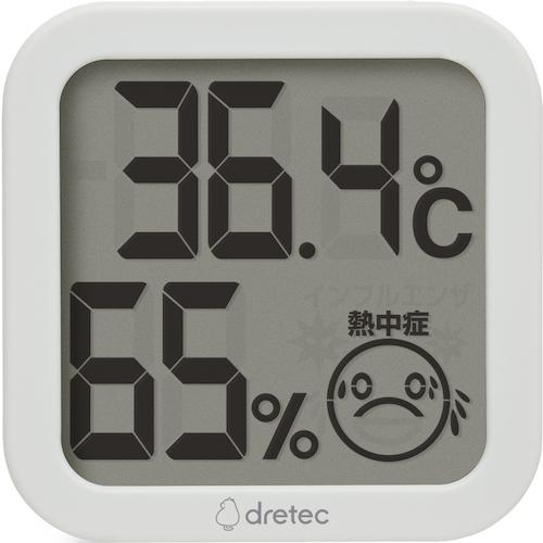 ■ｄｒｅｔｅｃ デジタル温湿度計 ホワイト O-421WT 1台