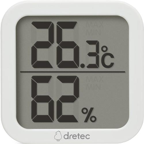 ■ｄｒｅｔｅｃ デジタル温湿度計「クラル」 ホワイト O-414WT 1台
