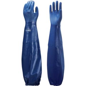 ショーワ 腕カバー付手袋 Ｎｏ７７４ニトローブＴＹＰＥ−Ｒ６５ ブルー Ｍサイズ NO774-M 1双｜ganbariya-shop