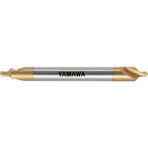 ■ヤマワ ロングシャンクコーティング強ねじれ溝Ａ形９０° センタ穴ドリル ＣＥ−ＱＬ Ｖ Ｌ１００ ２Ｘ９０°Ｘ６ 1本｜ganbariya-shop