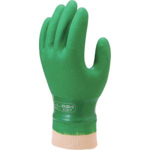 ショーワ 塩化ビニール手袋 まとめ買い 簡易包装グリーンジャージ Ｍサイズ １０双入 NO600M10P 1袋｜ganbariya-shop